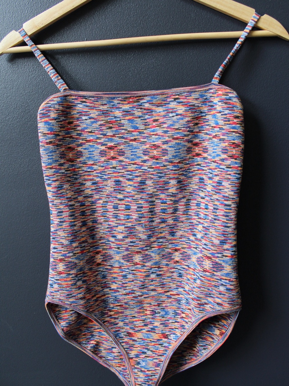 Sandro Multicolor Striped Knit Bodysuit in Blue, Red, Orange